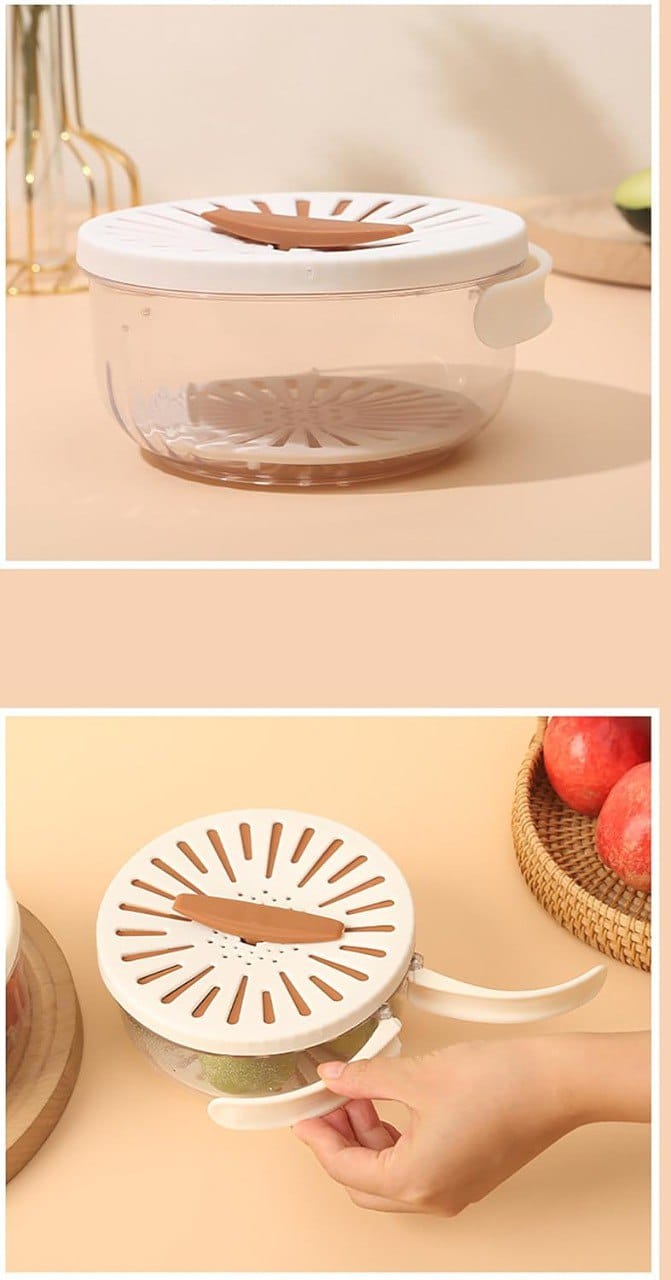 2 In 1 storage containers Foldable Kitchen Drain Basket With Cover