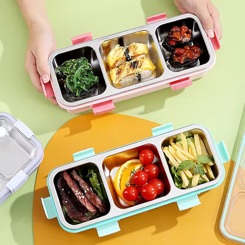 3-Grid Stainless Steel Bento Lunch Box 🍱