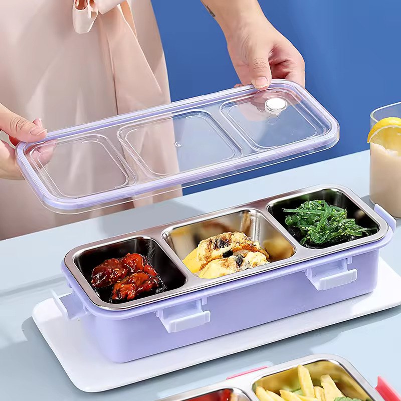 3-Grid Stainless Steel Bento Lunch Box 🍱