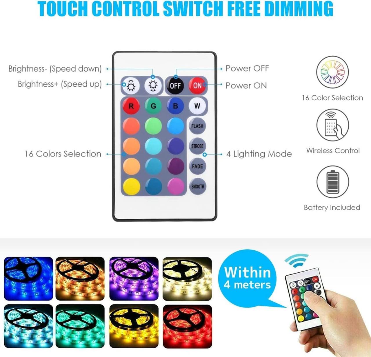 5M USB Powered RGB LED Strip Light for TV Backlight
