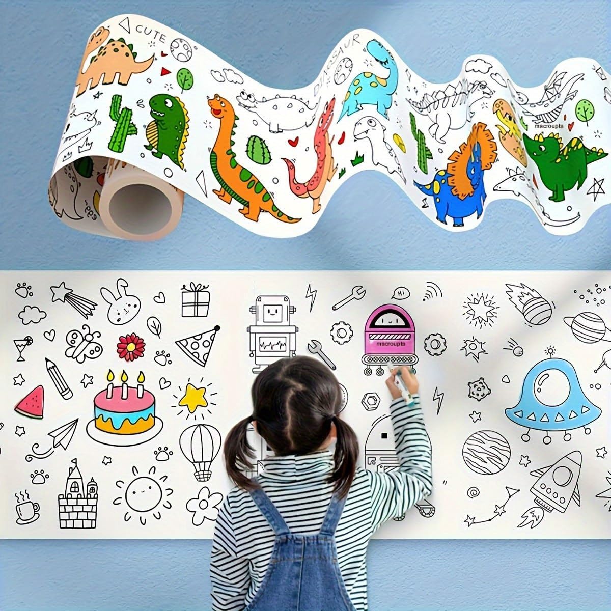 Children Doodle Scroll Drawing Roll