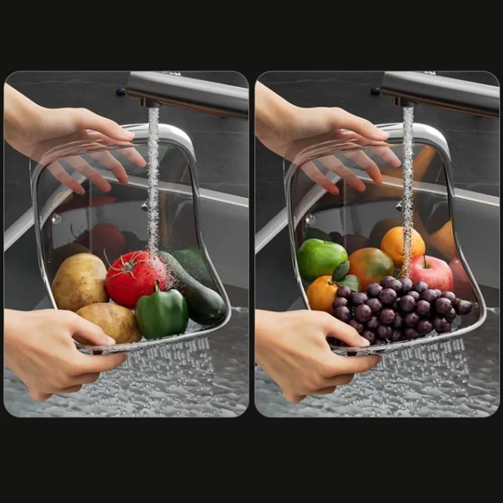 Transparent Multi-Functional Rice Drain Basket