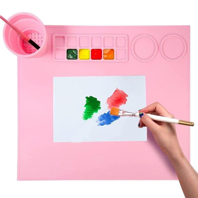 Silicone Art Mat with Cleaning Cup