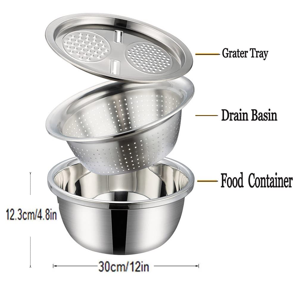 3 in 1 Multifunctional Grater Basin Stainless Steel