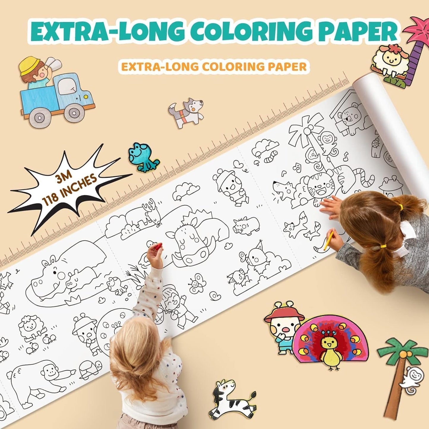 Children Doodle Scroll Drawing Roll