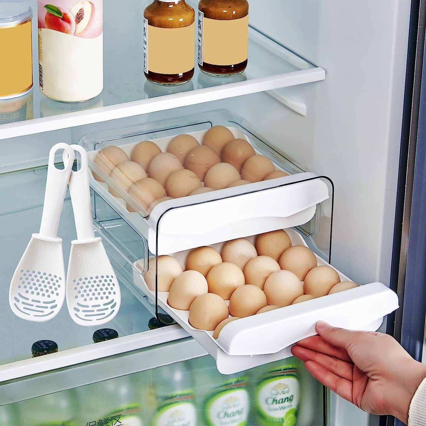Plastic Large Capacity Drawer Type Egg Holder