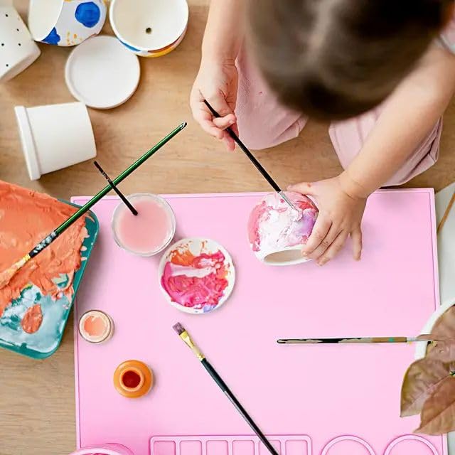 Silicone Art Mat with Cleaning Cup