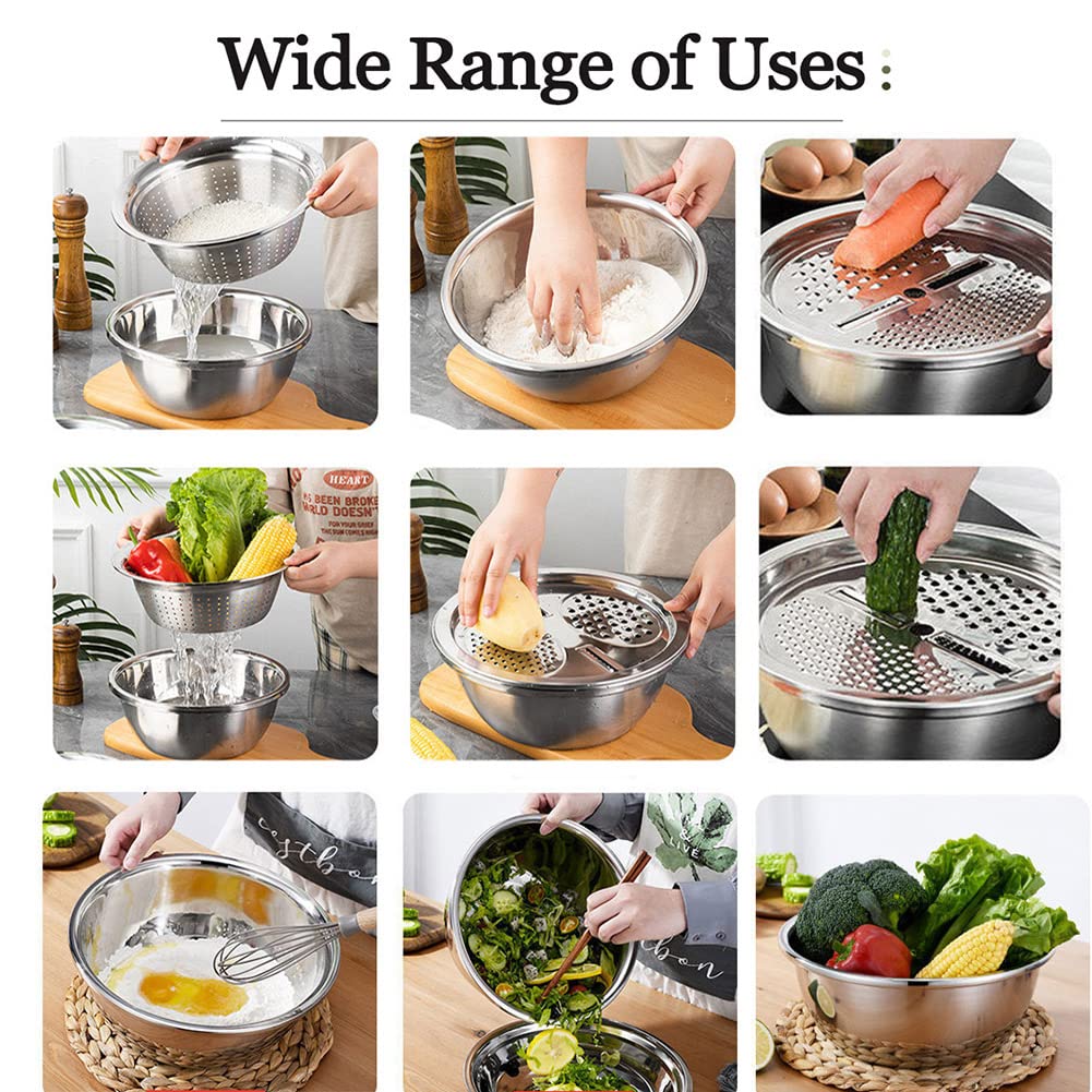 3 in 1 Multifunctional Grater Basin Stainless Steel