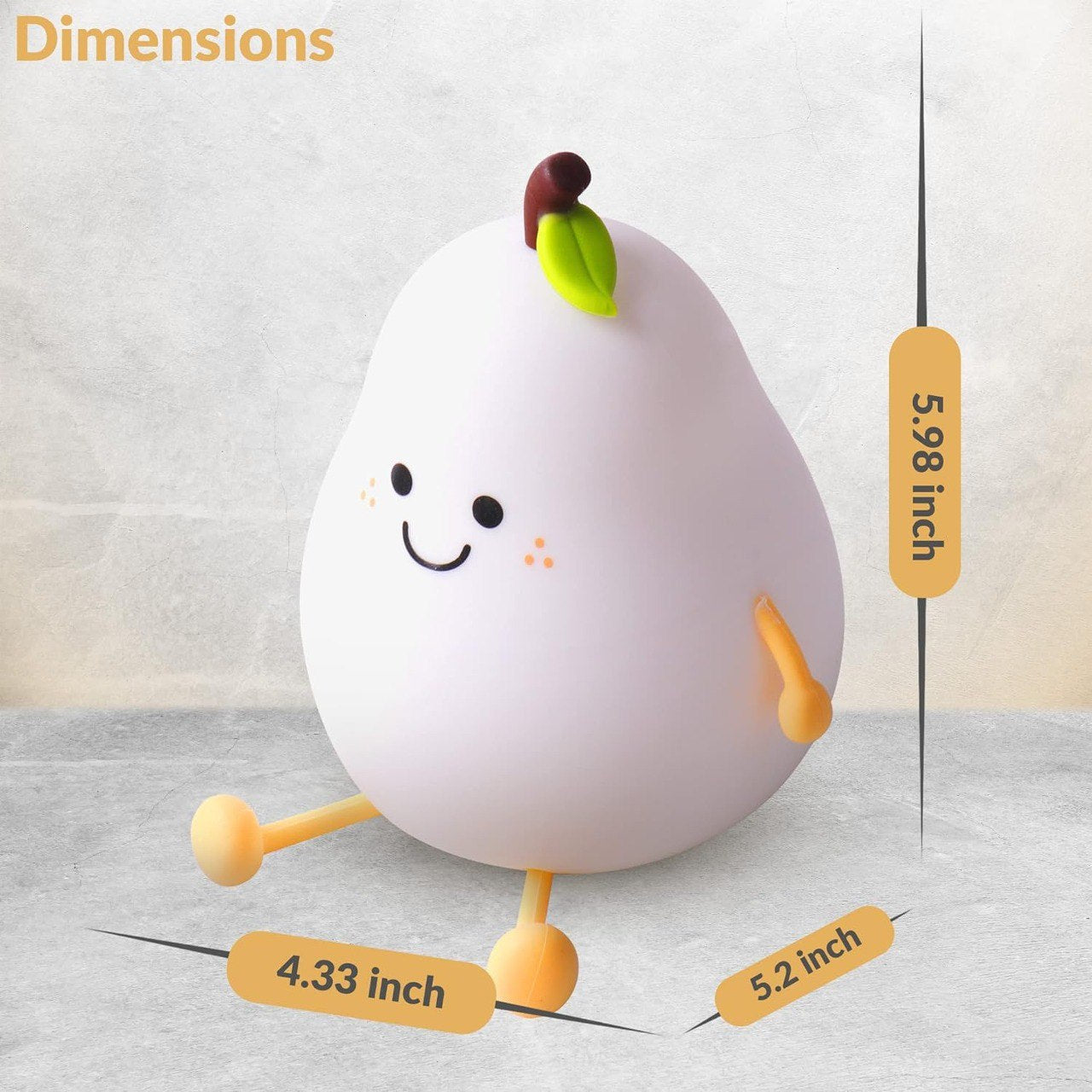 Pear Silicone Lamp for Girls Boys Baby Room Decor