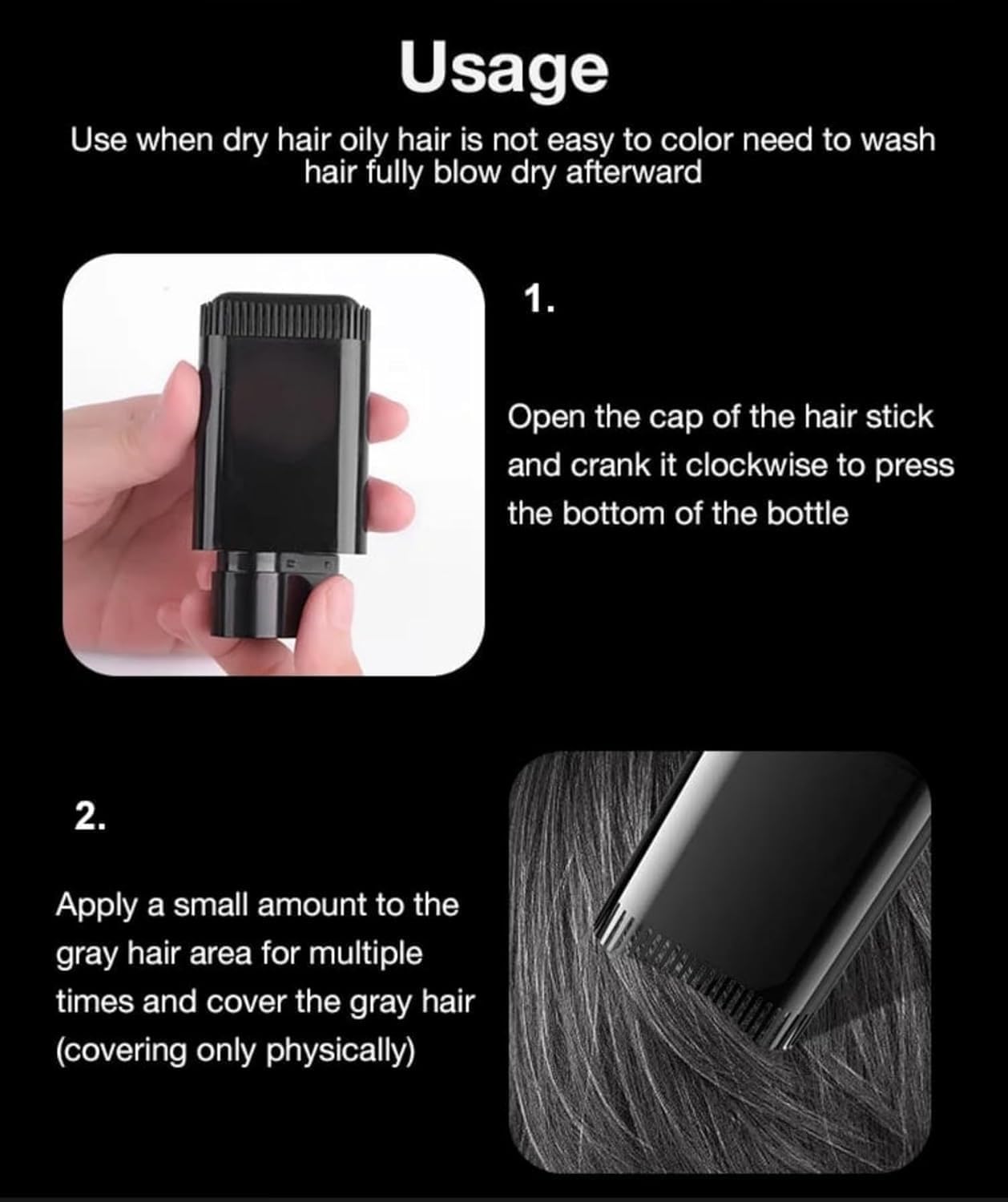 Temporary Hair Dye Stick (Easy Application & Washable)