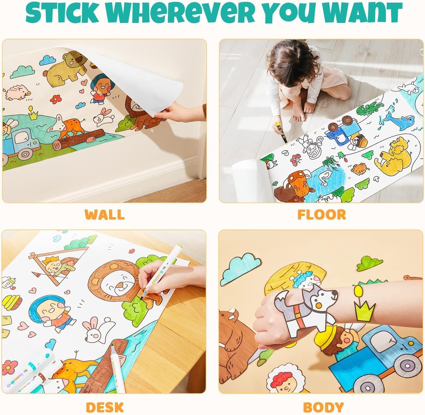 Children Doodle Scroll Drawing Roll