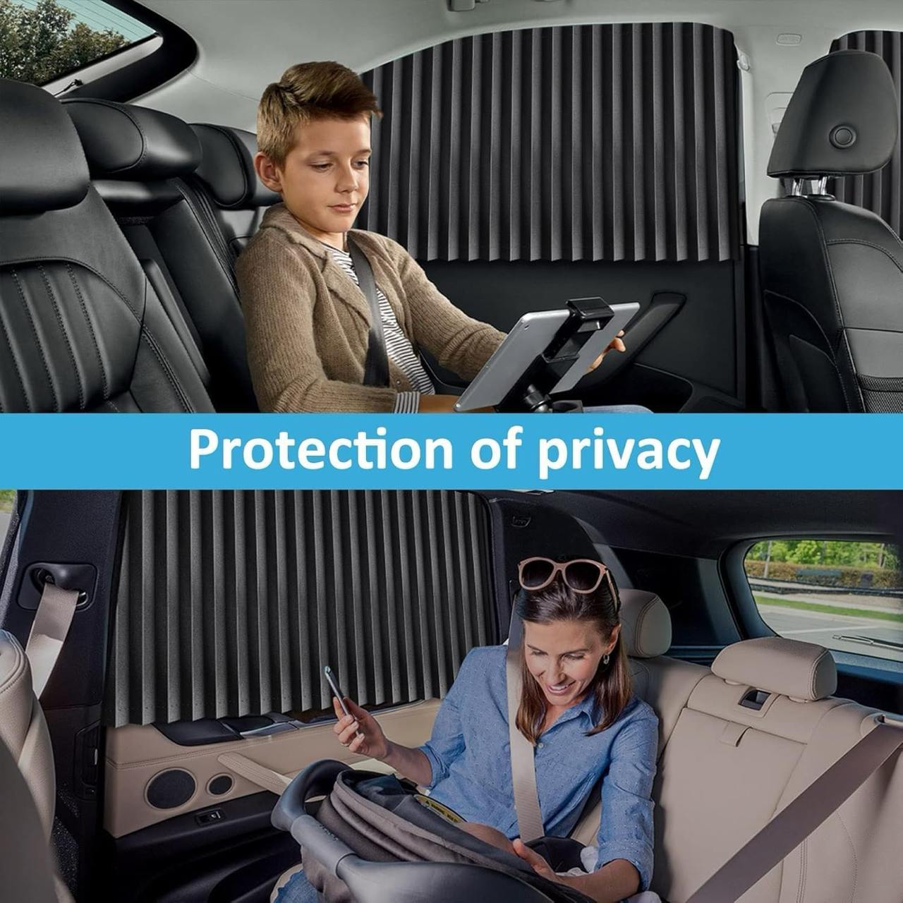 4pcs Universal Fit Magnetic Car Side Window Curtains