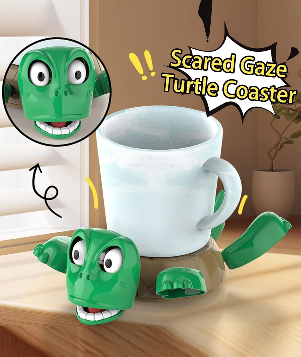 Funny Open-Eyed Turtle Coaster / Cup Holder