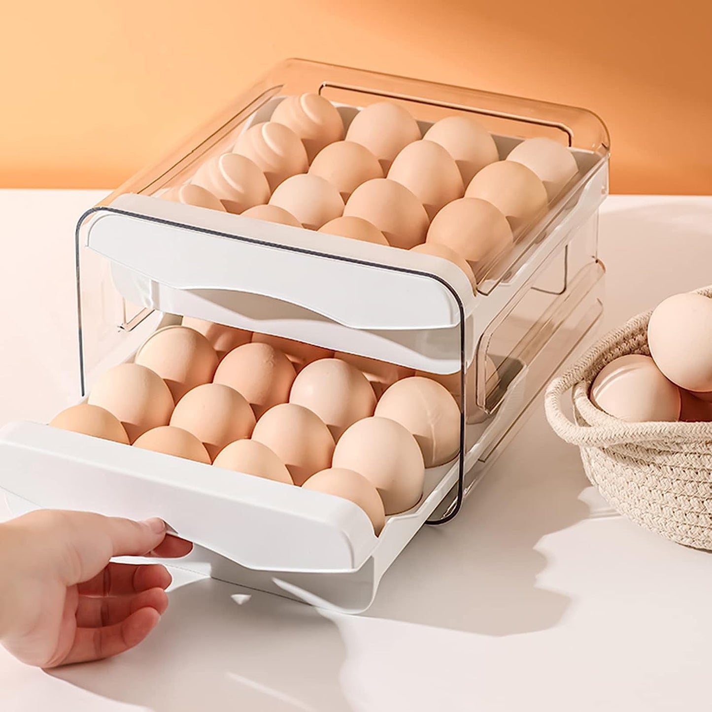 Plastic Large Capacity Drawer Type Egg Holder