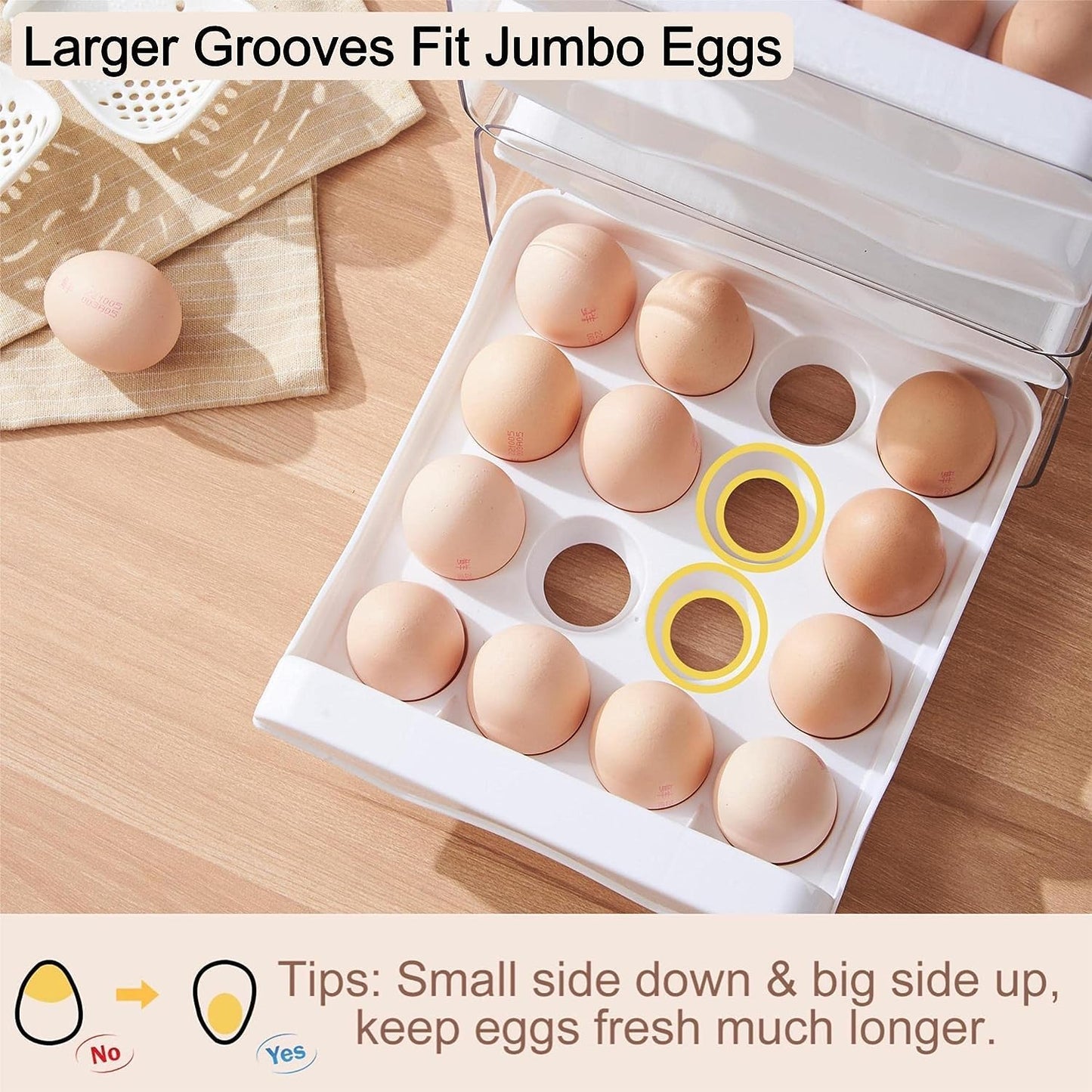 Plastic Large Capacity Drawer Type Egg Holder
