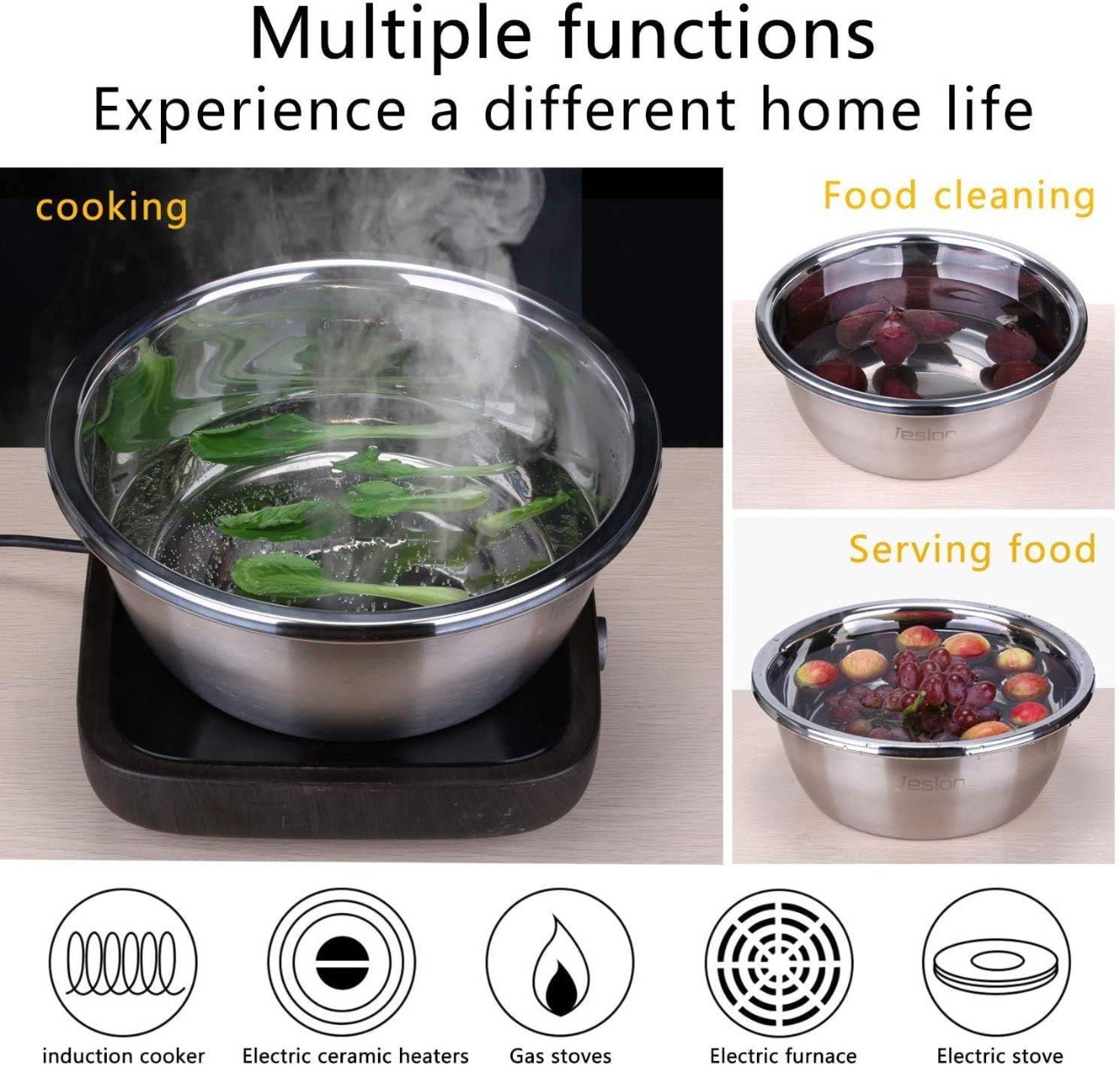 3 in 1 Multifunctional Grater Basin Stainless Steel