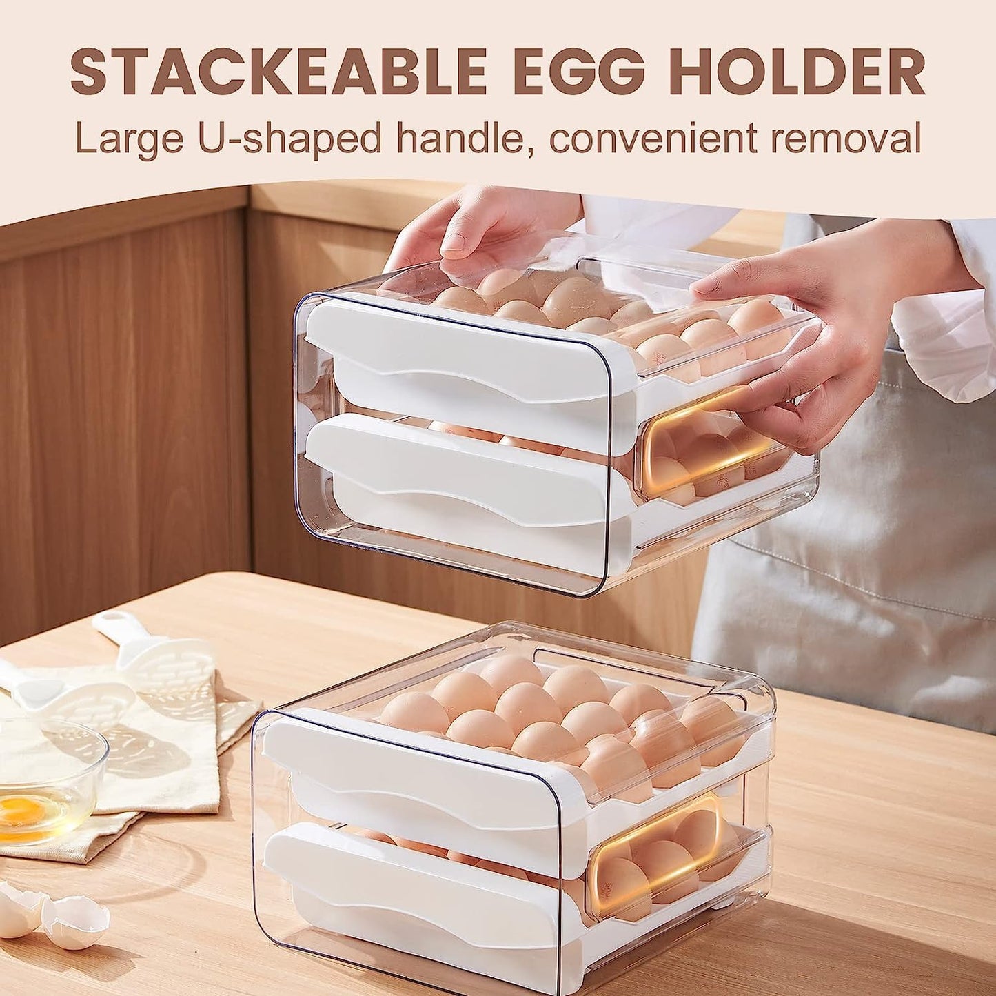 Plastic Large Capacity Drawer Type Egg Holder