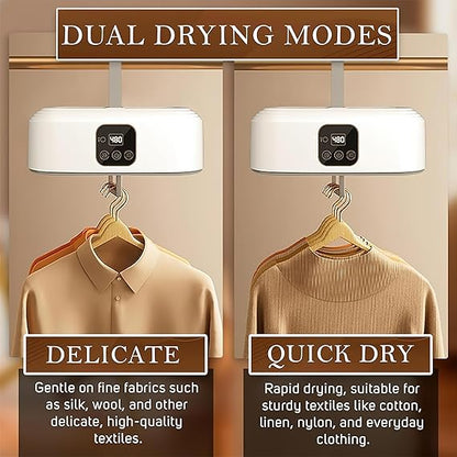 Premium Electric Dryer Machine for Clothes Automatic Mini Clothes Dryer Machine with Hanger, Rack, and Heater for Home, Travel, Dress, Baby Clothing, Towels, and Instant Drying