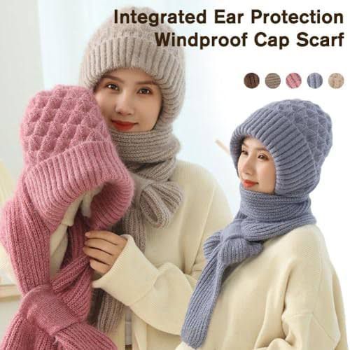 2 in 1 Warm Hat Scarf For Women