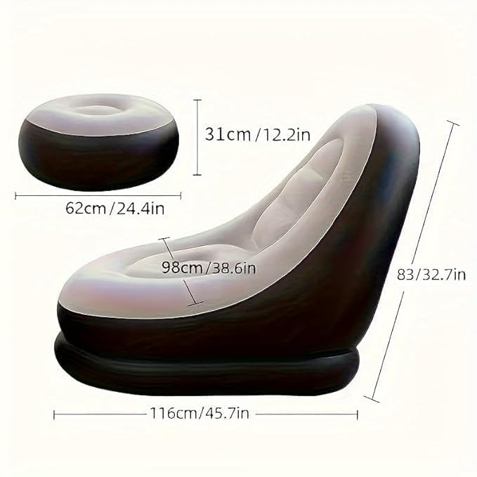 Inflatable Chair With Foot Stool and With Adeed Household Air Pump