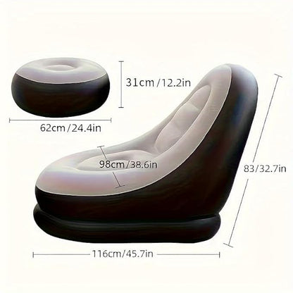 Inflatable Chair With Foot Stool and With Adeed Household Air Pump