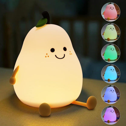 Pear Silicone Lamp for Girls Boys Baby Room Decor