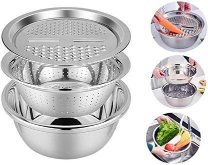 3 in 1 Multifunctional Grater Basin Stainless Steel