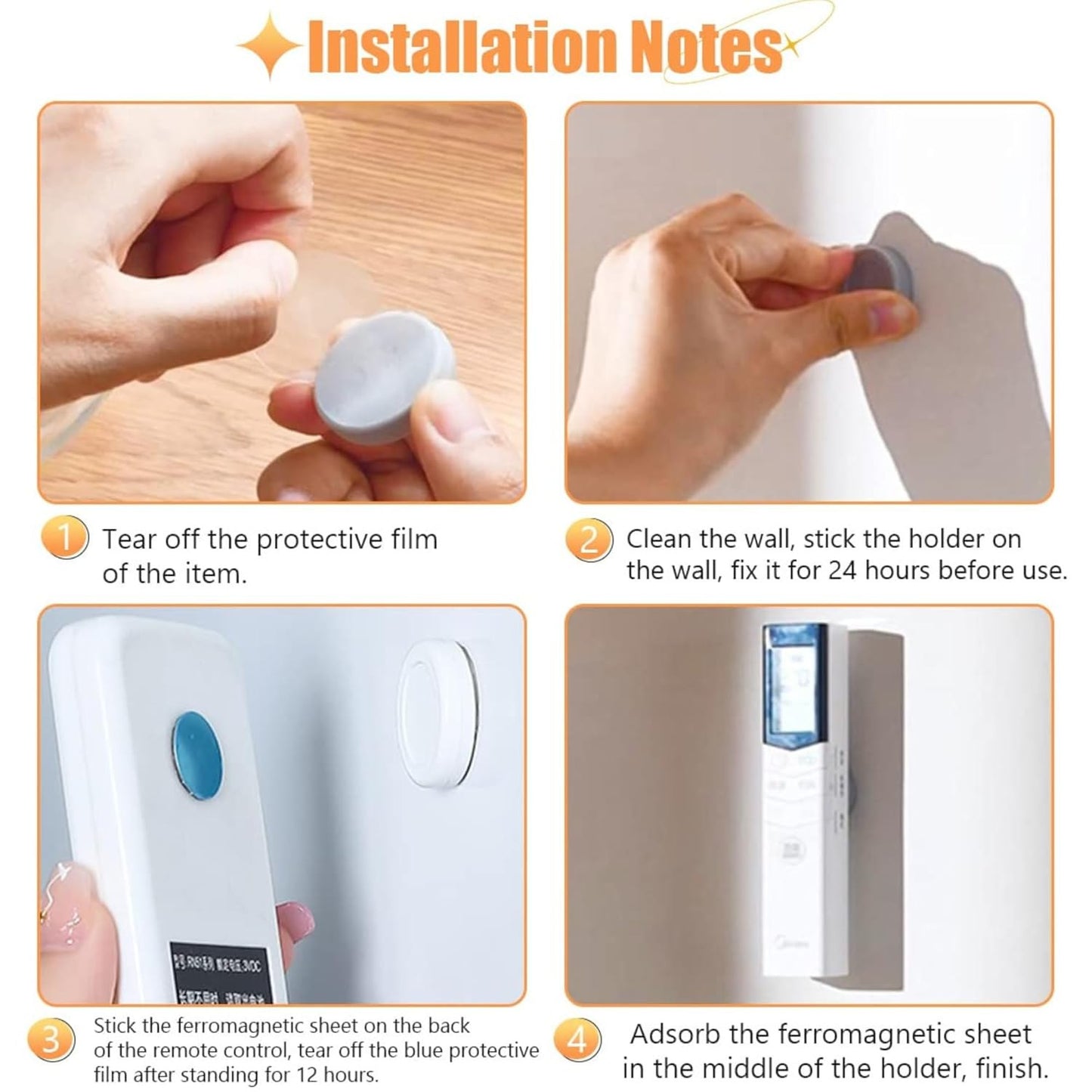 Magnetic Remote Control  Wall Mount Holder (Pack of 5)