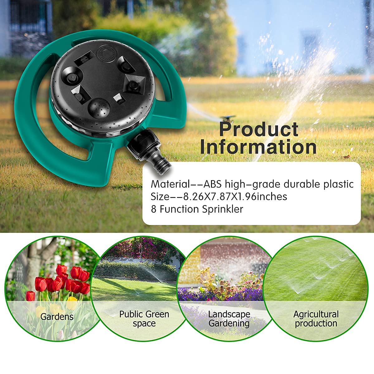 360 ° Rotating Adjustable Round 3 Arm Lawn Water Sprinkler