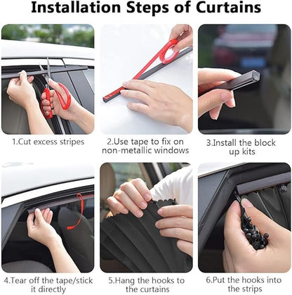 4pcs Universal Fit Magnetic Car Side Window Curtains