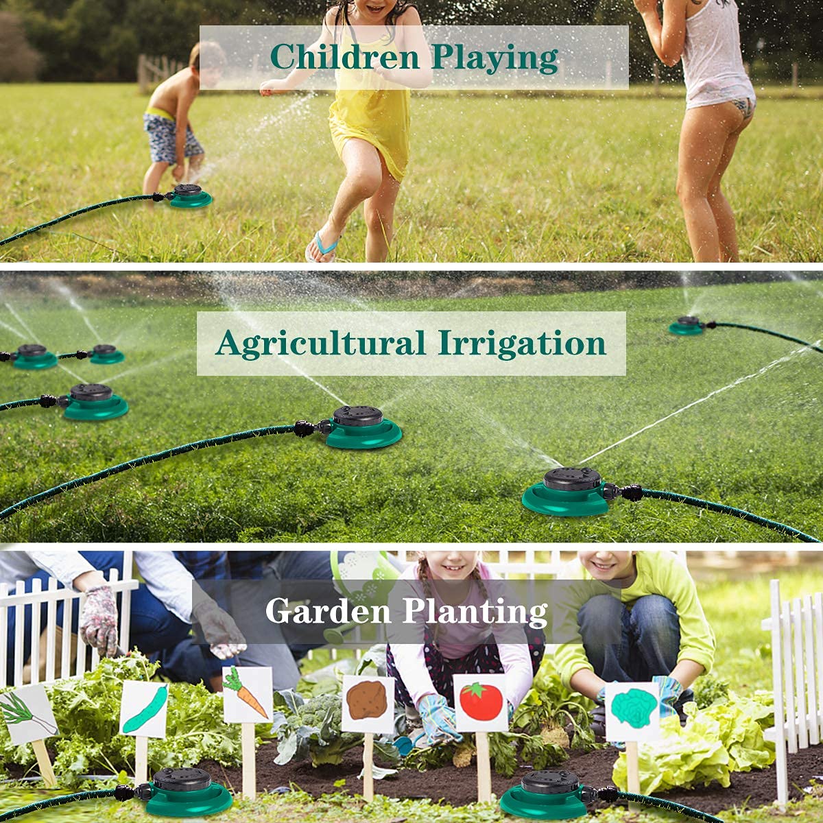 360 ° Rotating Adjustable Round 3 Arm Lawn Water Sprinkler