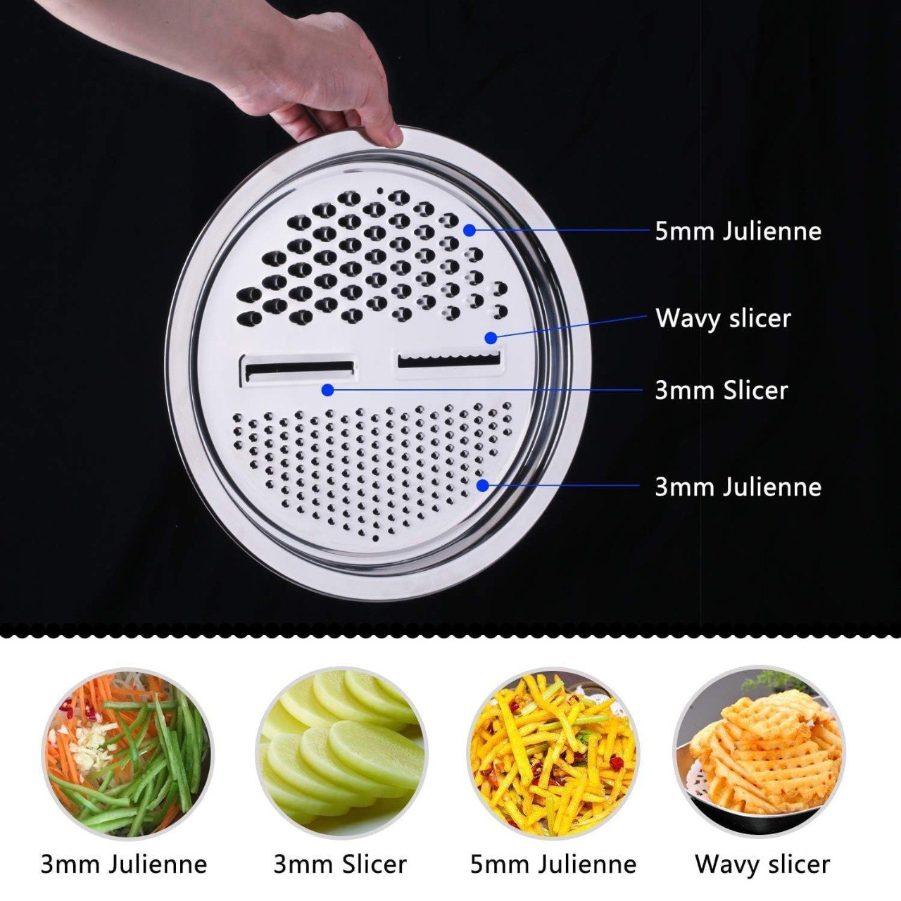 3 in 1 Multifunctional Grater Basin Stainless Steel