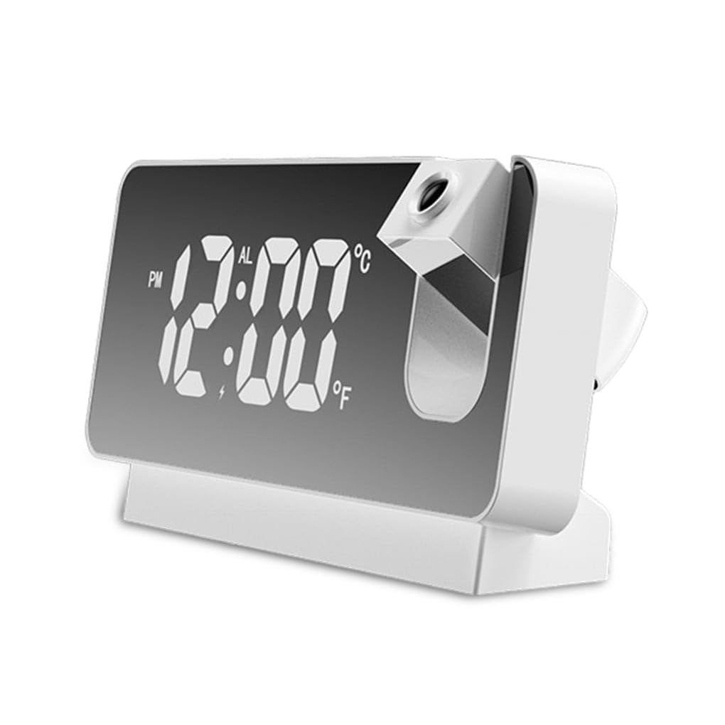 Digital Alarm Clock with 180° Rotatable Time Projection