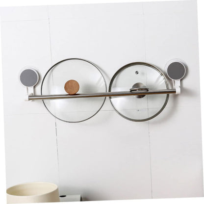 Towel Holder & Pot Cover Rack with Suction Cups