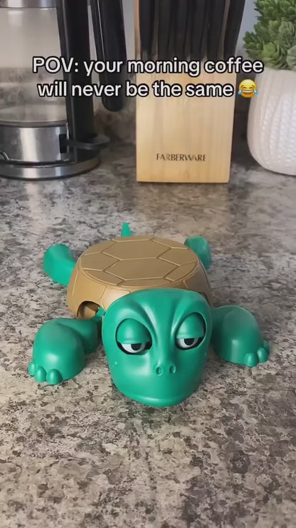 Funny Open-Eyed Turtle Coaster / Cup Holder